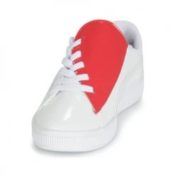 Chaussures Fille Baskets basses Puma PS BKT CRUSH PATENT AC.W-H Blanc -Baskets mode Soldes 10008946 500 C