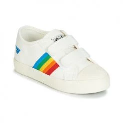 Chaussures Fille Baskets basses Gola COASTER RAINBOW VELCRO Blanc