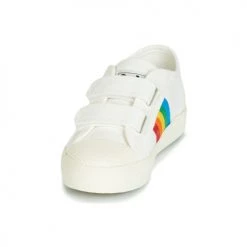 Chaussures Fille Baskets basses Gola COASTER RAINBOW VELCRO Blanc -Baskets mode Soldes 11051641 500 C