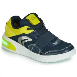 Chaussures Enfant Baskets basses Geox J XLED BOY Marine / Jaune