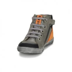 Chaussures Garçon Baskets montantes GBB ANGELITO GRis / Orange -Baskets mode Soldes 15084020 500 C