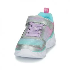 Chaussures Fille Baskets basses Skechers HEART LIGHTS Argenté / Rose / LED -Baskets mode Soldes 15129472 500 C