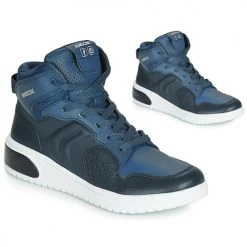 Chaussures Garçon Baskets montantes Geox J XLED BOY Bleu / LED