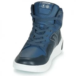 Chaussures Garçon Baskets montantes Geox J XLED BOY Bleu / LED -Baskets mode Soldes 15472404 500 C