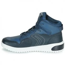 Chaussures Garçon Baskets montantes Geox J XLED BOY Bleu / LED -Baskets mode Soldes 15472404 500 D