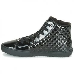 Chaussures Fille Baskets montantes Geox J KALISPERA GIRL Noir -Baskets mode Soldes 15472426 500 D