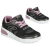 Chaussures Fille Baskets montantes Geox J XLED GIRL Noir / Rose / LED