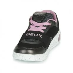 Chaussures Fille Baskets montantes Geox J XLED GIRL Noir / Rose / LED -Baskets mode Soldes 15472473 500 C