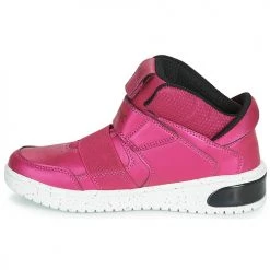 Chaussures Fille Baskets montantes Geox J XLED GIRL Rose Fuchsia / Noir / LED -Baskets mode Soldes 15472475 500 D