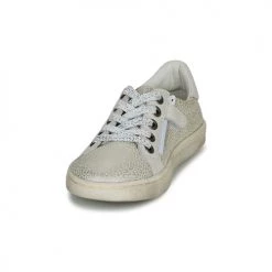 Chaussures Fille Baskets basses Kickers LYKOOL Gris / Argenté / Léopard -Baskets mode Soldes 16259571 500 C