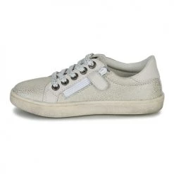 Chaussures Fille Baskets basses Kickers LYKOOL Gris / Argenté / Léopard -Baskets mode Soldes 16259571 500 D