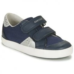 Chaussures Garçon Baskets basses Geox GISLI GIRL Marine / Argent