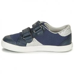 Chaussures Garçon Baskets basses Geox GISLI GIRL Marine / Argent -Baskets mode Soldes 16396658 500 D