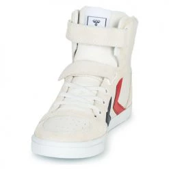 Chaussures Enfant Baskets montantes hummel SLIMMER STADIL LEATHER HIGH JR Blanc -Baskets mode Soldes 16533816 500 C