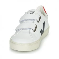 Chaussures Garçon Baskets basses Veja SMALL ESPLAR VELCRO Blanc / Bleu / Rouge -Baskets mode Soldes 17111403 500 C