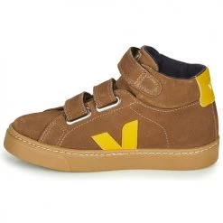 Chaussures Enfant Baskets montantes Veja SMALL-ESPLAR-MID Marron / Jaune -Baskets mode Soldes 17111405 500 D