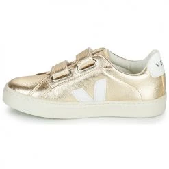 Chaussures Fille Baskets basses Veja SMALL ESPLAR VELCRO Doré / Blanc -Baskets mode Soldes 17111409 500 D
