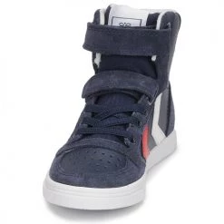 Chaussures Enfant Baskets montantes hummel SLIMMER STADIL LEATHER HIGH JR Bleu -Baskets mode Soldes 17682497 500 C