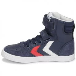 Chaussures Enfant Baskets montantes hummel SLIMMER STADIL LEATHER HIGH JR Bleu -Baskets mode Soldes 17682497 500 D