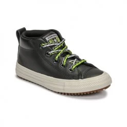 Chaussures Enfant Baskets montantes Converse CHUCK TAYLOR ALL STAR STREET BOOT DOUBLE LACE LEATHER MID Noir