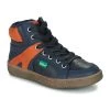Chaussures Garçon Baskets montantes Kickers Lowell Marine/ Orange