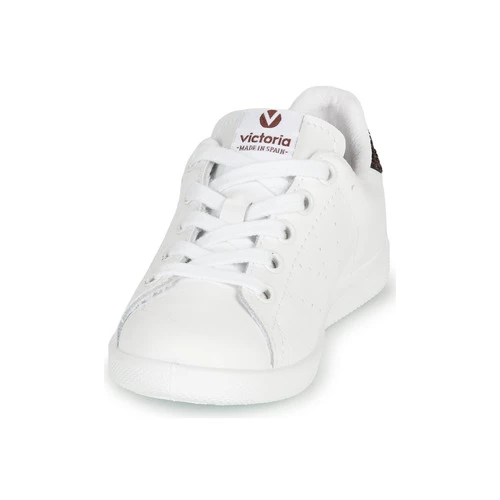 Chaussures Fille Baskets basses Victoria TENIS PIEL Blanc / Bordeaux 3 Chaussures Fille Baskets basses Victoria TENIS PIEL Blanc / Bordeaux – Image 3