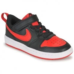 Chaussures Enfant Baskets basses Nike COURT BOROUGH LOW 2 TD Noir / Rouge