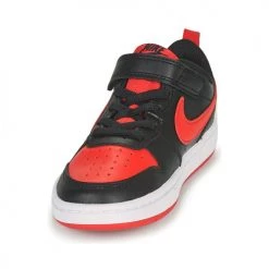 Chaussures Enfant Baskets basses Nike COURT BOROUGH LOW 2 TD Noir / Rouge -Baskets mode Soldes 17891081 500 C