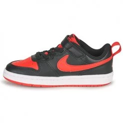 Chaussures Enfant Baskets basses Nike COURT BOROUGH LOW 2 TD Noir / Rouge -Baskets mode Soldes 17891081 500 D