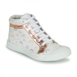 Chaussures Fille Baskets montantes GBB LEOZIA Blanc / Rose