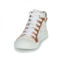 Chaussures Fille Baskets montantes GBB LEOZIA Blanc / Rose -Baskets mode Soldes 18331766 500 C