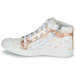 Chaussures Fille Baskets montantes GBB LEOZIA Blanc / Rose -Baskets mode Soldes 18331766 500 D