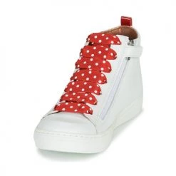 Chaussures Fille Baskets montantes Little Mary SASHA (VE014) Blanc / Rouge -Baskets mode Soldes 18351411 500 C