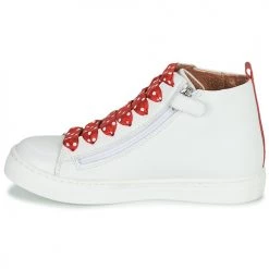 Chaussures Fille Baskets montantes Little Mary SASHA (VE014) Blanc / Rouge -Baskets mode Soldes 18351411 500 D