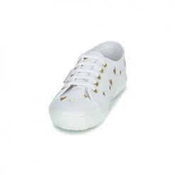 Chaussures Enfant Baskets basses Superga 2750 COTJEMBROIDERY LAMEHEARTS Blanc / Doré -Baskets mode Soldes 18674403 500 C