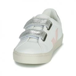 Chaussures Fille Baskets basses Veja SMALL ESPLAR VELCRO Blanc / Doré -Baskets mode Soldes 18703547 500 C