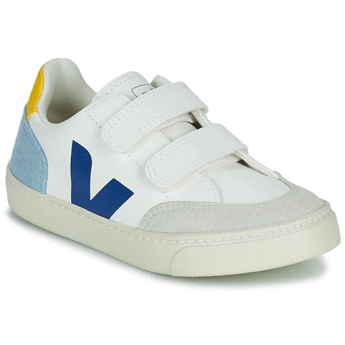 Chaussures Garçon Baskets basses Veja SMALL V-12 VELCRO Blanc / Bleu 1 Chaussures Garçon Baskets basses Veja SMALL V-12 VELCRO Blanc / Bleu