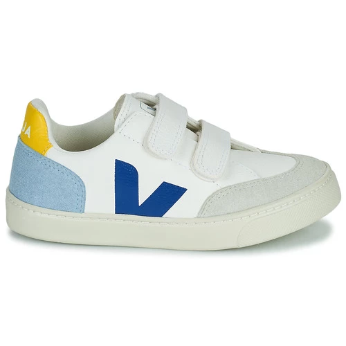 Chaussures Garçon Baskets basses Veja SMALL V-12 VELCRO Blanc / Bleu 2 Chaussures Garçon Baskets basses Veja SMALL V-12 VELCRO Blanc / Bleu – Image 2