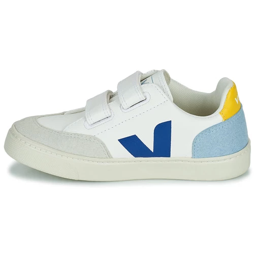 Chaussures Garçon Baskets basses Veja SMALL V-12 VELCRO Blanc / Bleu 4 Chaussures Garçon Baskets basses Veja SMALL V-12 VELCRO Blanc / Bleu – Image 4