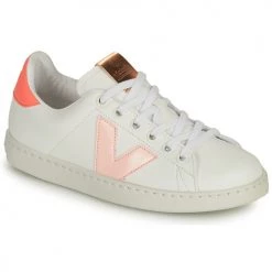 Chaussures Fille Baskets basses Victoria TENIS VEGANA CONTRASTE Blanc / Rose
