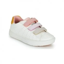 Chaussures Fille Baskets basses Geox SILENEX GIRL Blanc / Rose / Beige