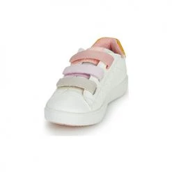 Chaussures Fille Baskets basses Geox SILENEX GIRL Blanc / Rose / Beige -Baskets mode Soldes 18764287 500 C