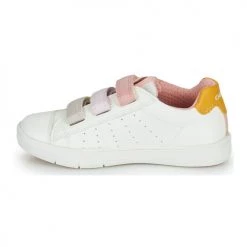 Chaussures Fille Baskets basses Geox SILENEX GIRL Blanc / Rose / Beige -Baskets mode Soldes 18764287 500 D