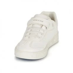 Chaussures Fille Baskets basses Geox SKYLIN GIRL Blanc / Noir / Rose -Baskets mode Soldes 18764299 500 C