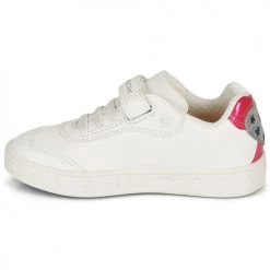 Chaussures Fille Baskets basses Geox SKYLIN GIRL Blanc / Noir / Rose -Baskets mode Soldes 18764299 500 D