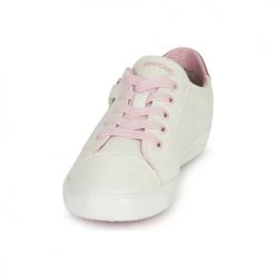 Chaussures Fille Baskets basses Geox GISLI GIRL Blanc / Rose -Baskets mode Soldes 18764311 500 C