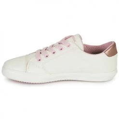 Chaussures Fille Baskets basses Geox GISLI GIRL Blanc / Rose -Baskets mode Soldes 18764311 500 D