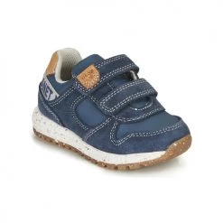 Chaussures Garçon Baskets basses Geox ALBEN BOY Bleu / Marron
