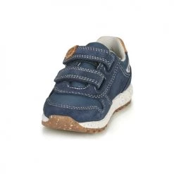 Chaussures Garçon Baskets basses Geox ALBEN BOY Bleu / Marron -Baskets mode Soldes 18764388 500 C