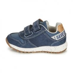 Chaussures Garçon Baskets basses Geox ALBEN BOY Bleu / Marron -Baskets mode Soldes 18764388 500 D